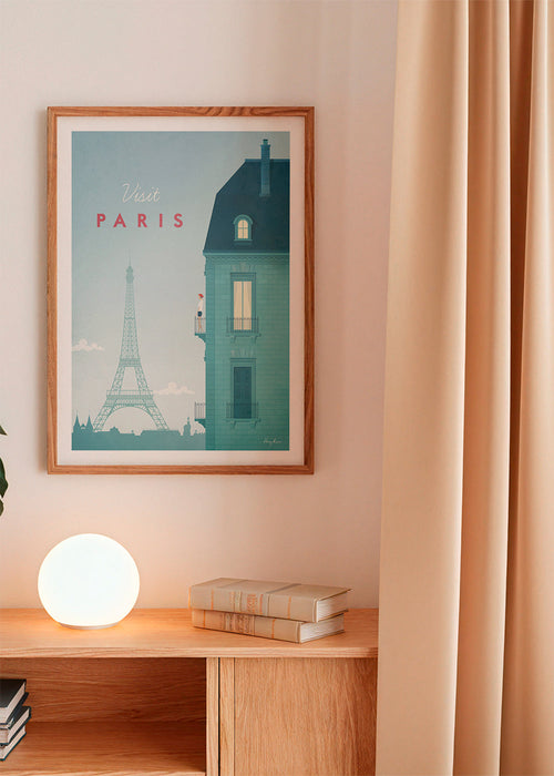 Cuadro de ciudades: Paris ilustrado com Torre Eiffel