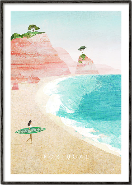 Poster de viagem Portugal — ilustração de praia