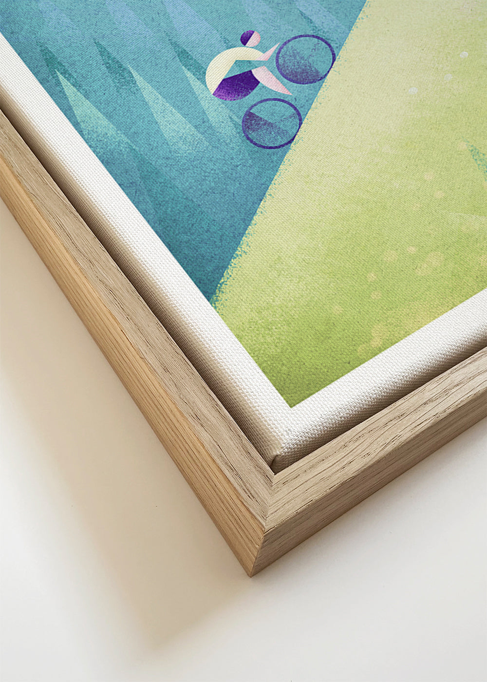 Quadro de paisagem com ciclista nos Pirinéus