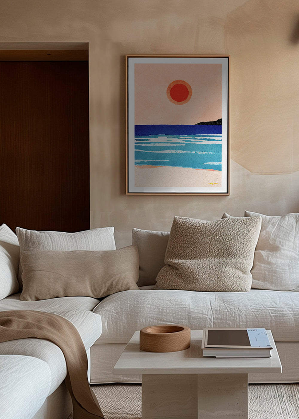 Ocean sunset- minimalist painting
