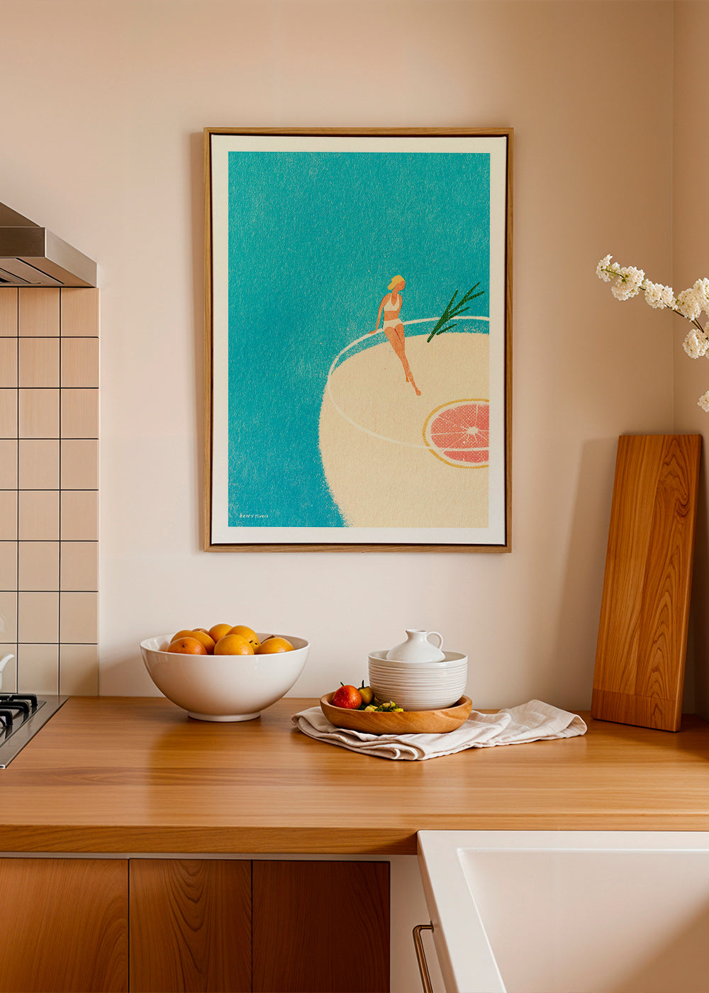 Arte para cozinha Gin Tonic ilustrado com figura – Canvas2