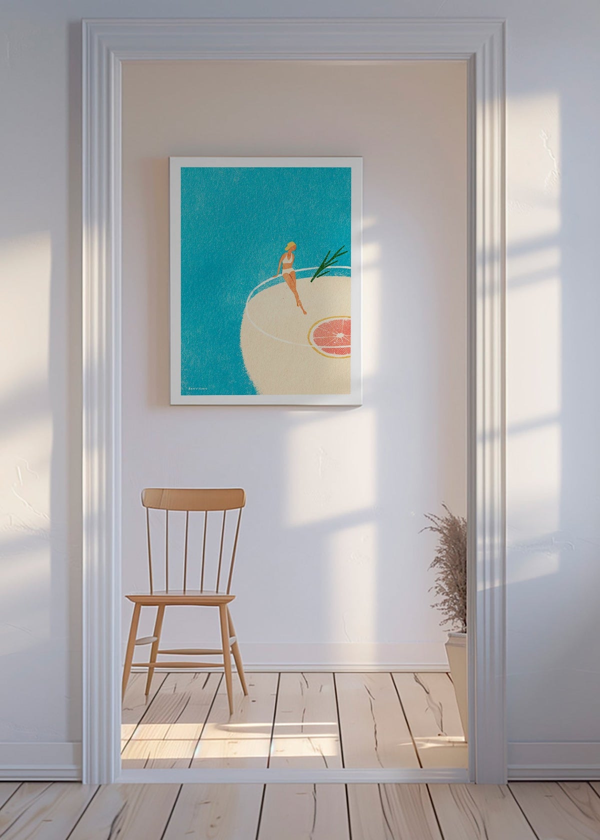 Arte para cozinha Gin Tonic ilustrado com figura – Canvas