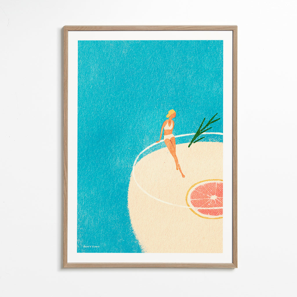 Arte para cozinha Gin Tonic ilustrado com figura – Oak Frame