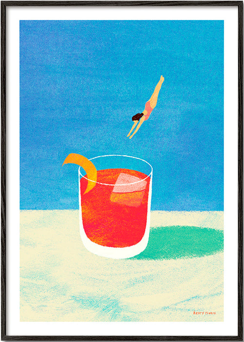 Arte para cozinha Negroni com mergulhadora – Black Frame