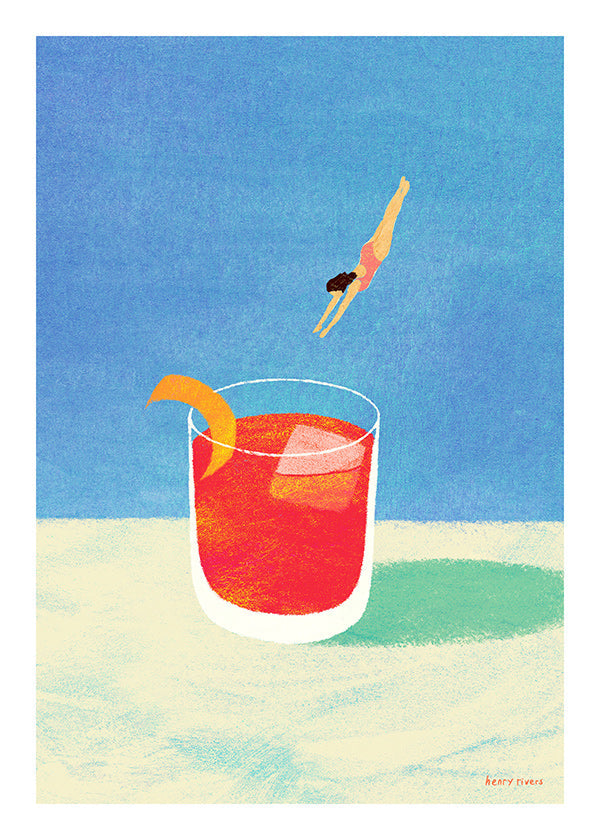 Arte para cozinha Negroni com mergulhadora