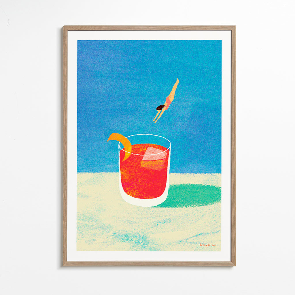 Arte para cozinha Negroni com mergulhadora – Oak Frame