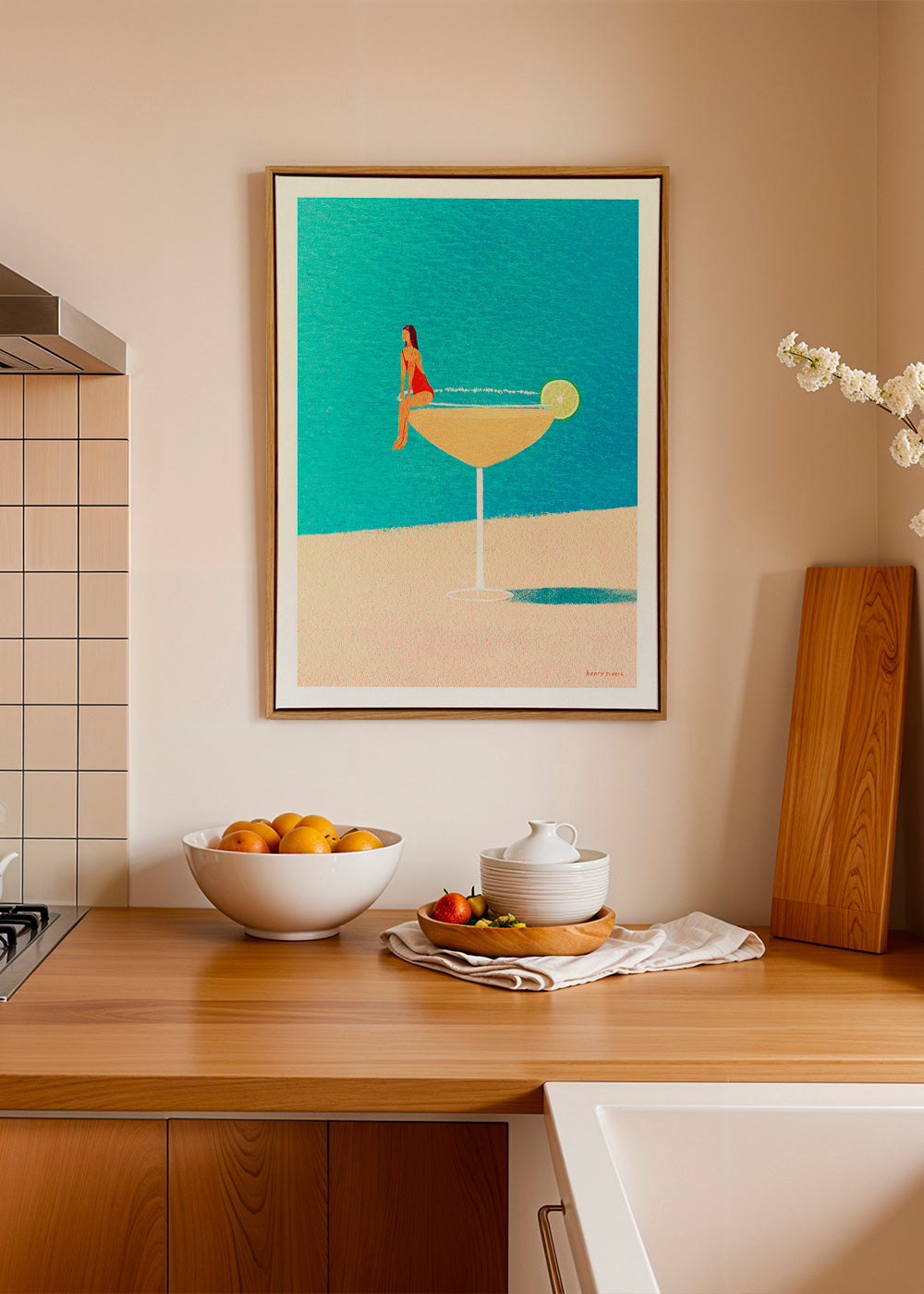 Arte para cozinha: Margarita em copo ilustrada – Canvas1