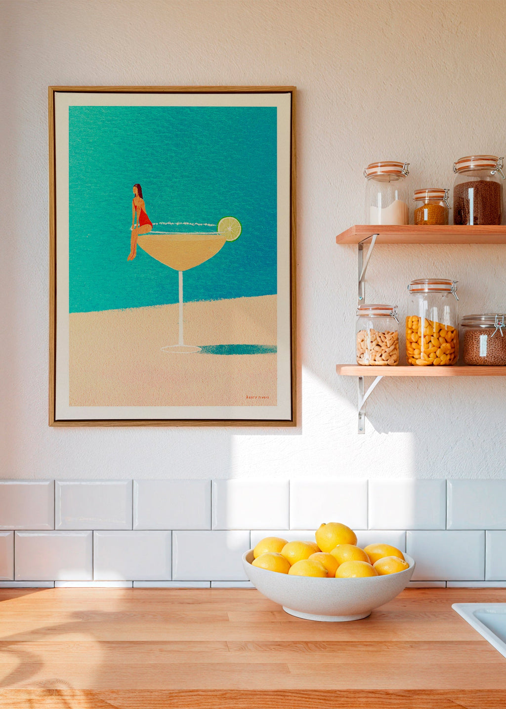 Arte para cozinha: Margarita em copo ilustrada – Canvas2