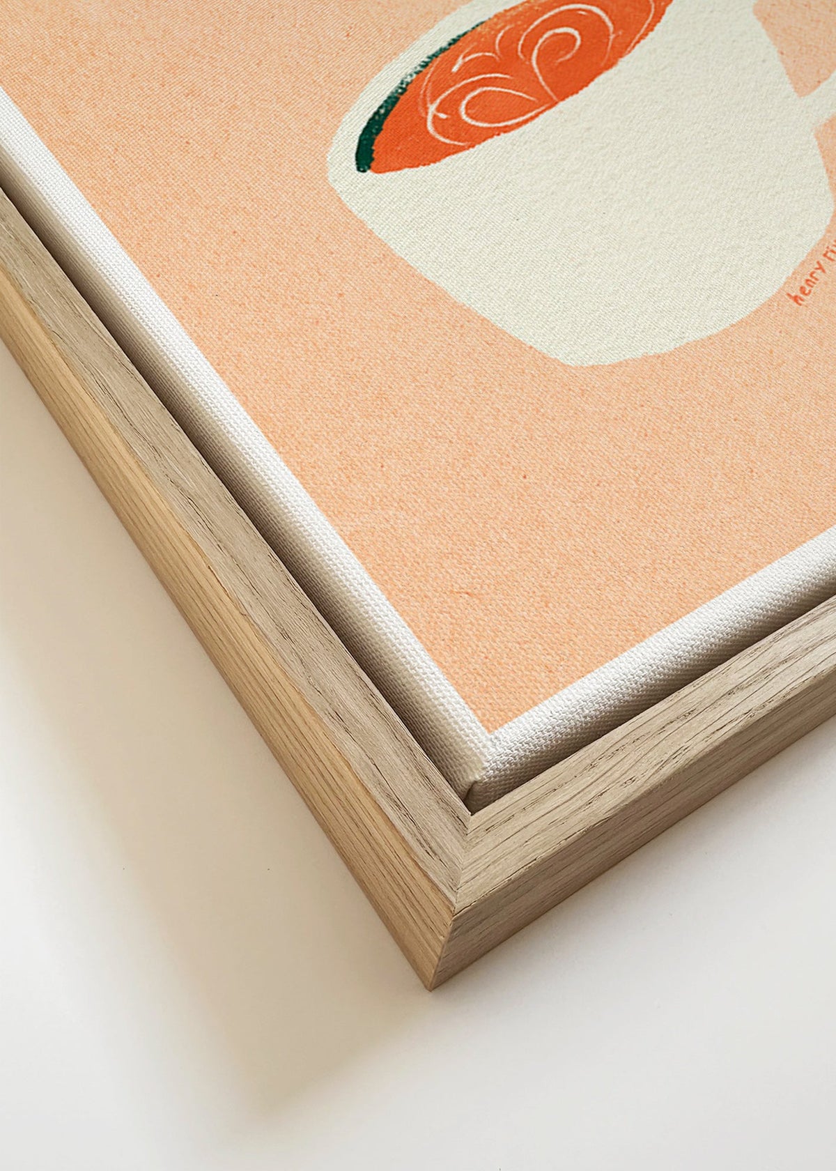 Arte para cozinha com xicara e banhistas – Canvas detail
