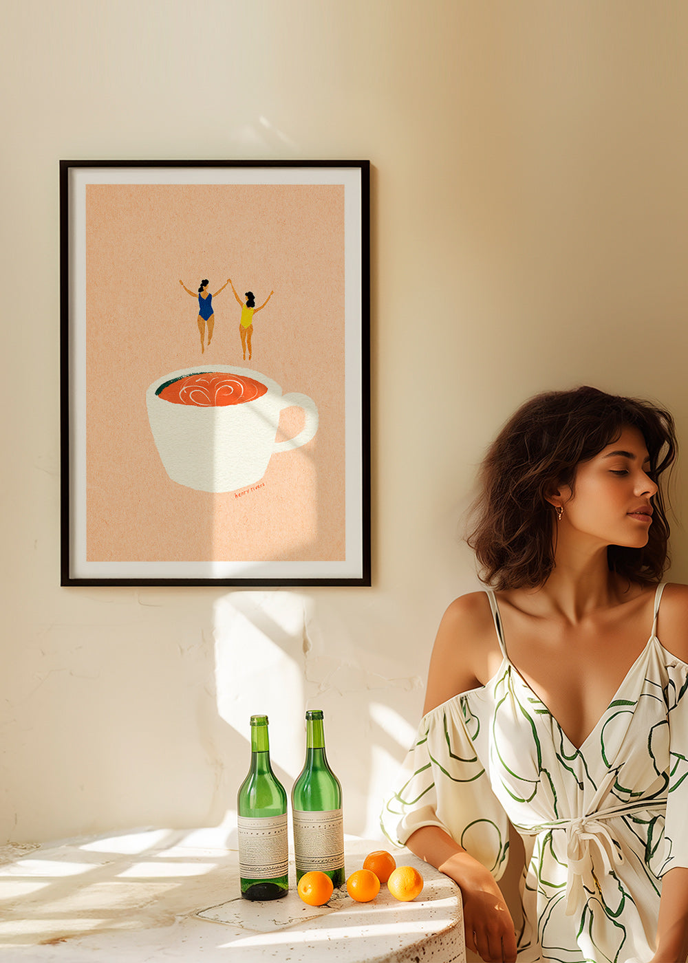 Arte para cozinha com xicara e banhistas – Product2