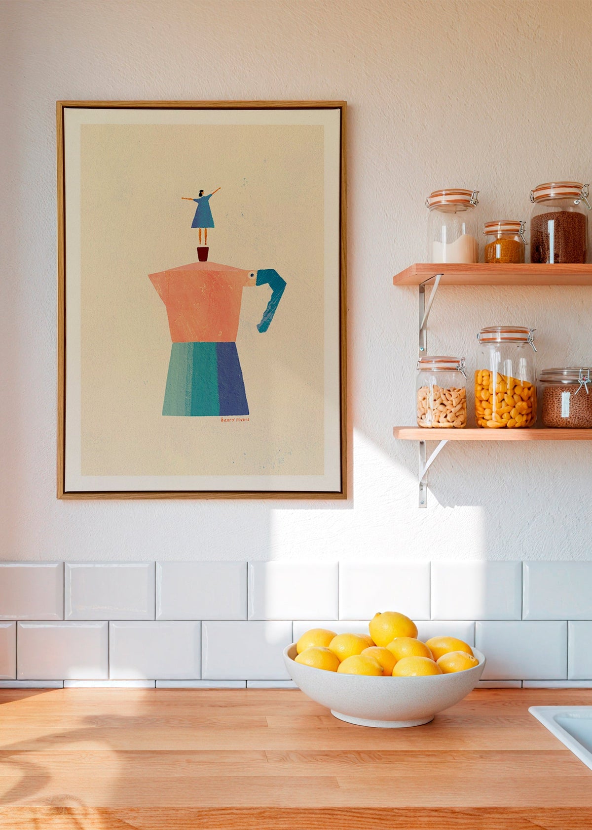Arte para cozinha: moka e silhueta divertida – Canvas1