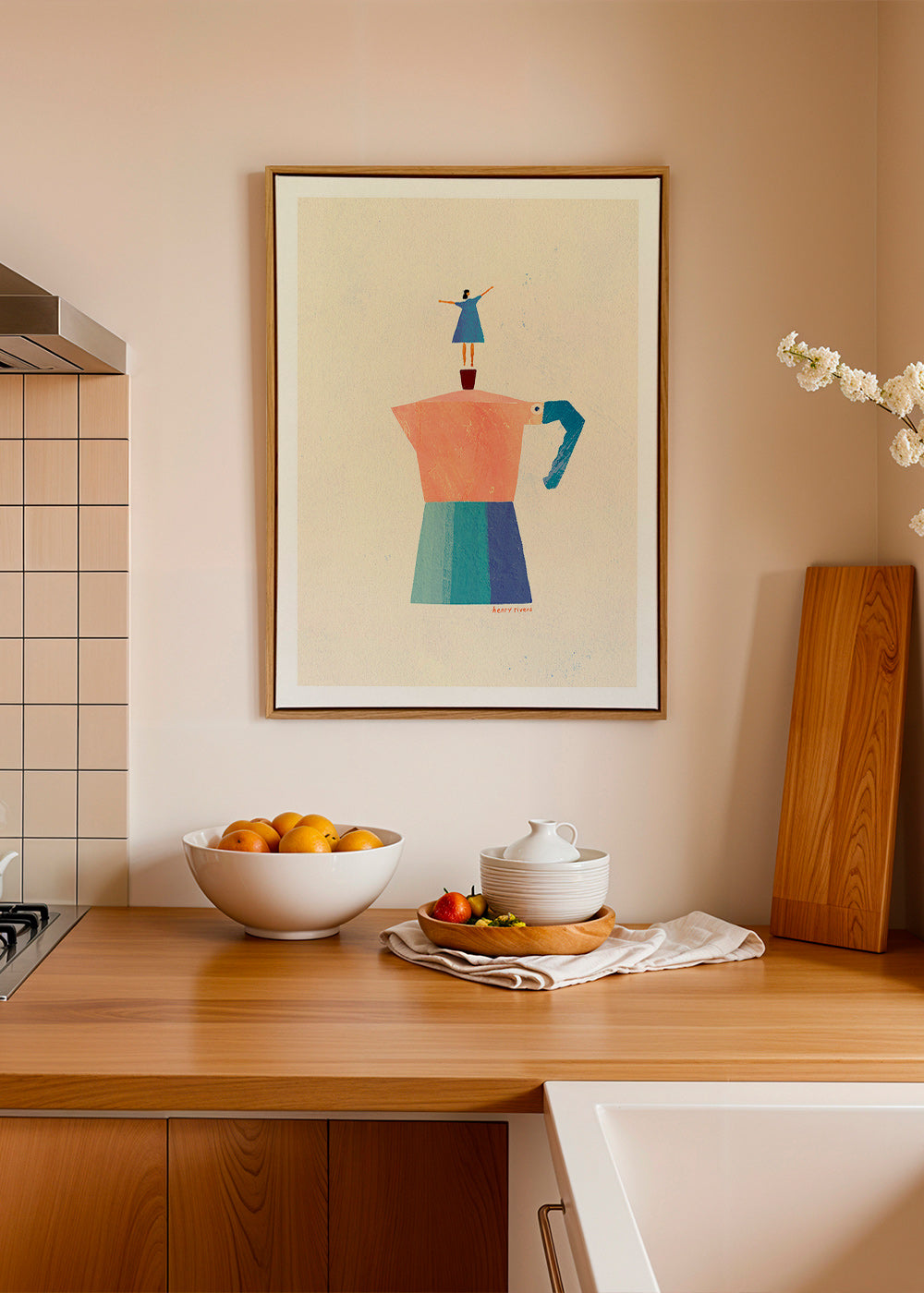 Arte para cozinha: moka e silhueta divertida – Canvas2