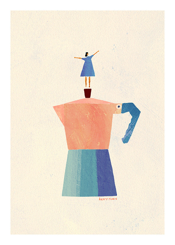 Arte para cozinha: moka e silhueta divertida