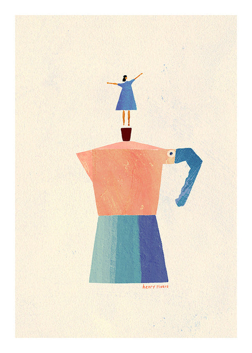 Arte para cozinha: moka e silhueta divertida