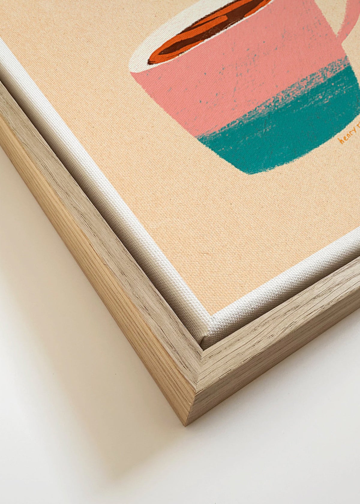 Arte para cozinha: chávena rosa e mergulhadora – Canvas detail