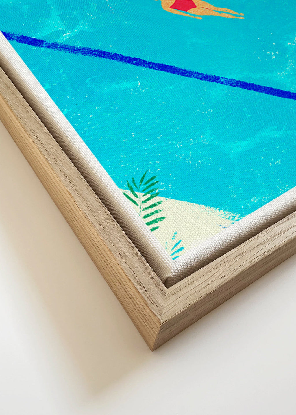 Ilustração nadadora na piscina – Canvas detail