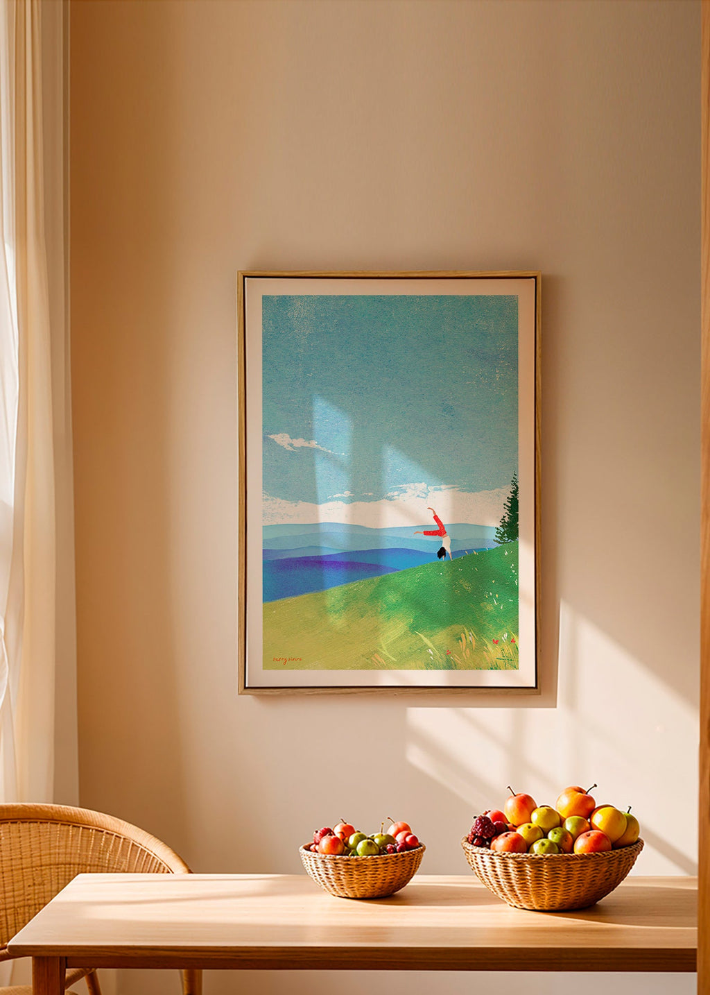 Arte para paisagem com figura em equilíbrio na colina – Canvas1