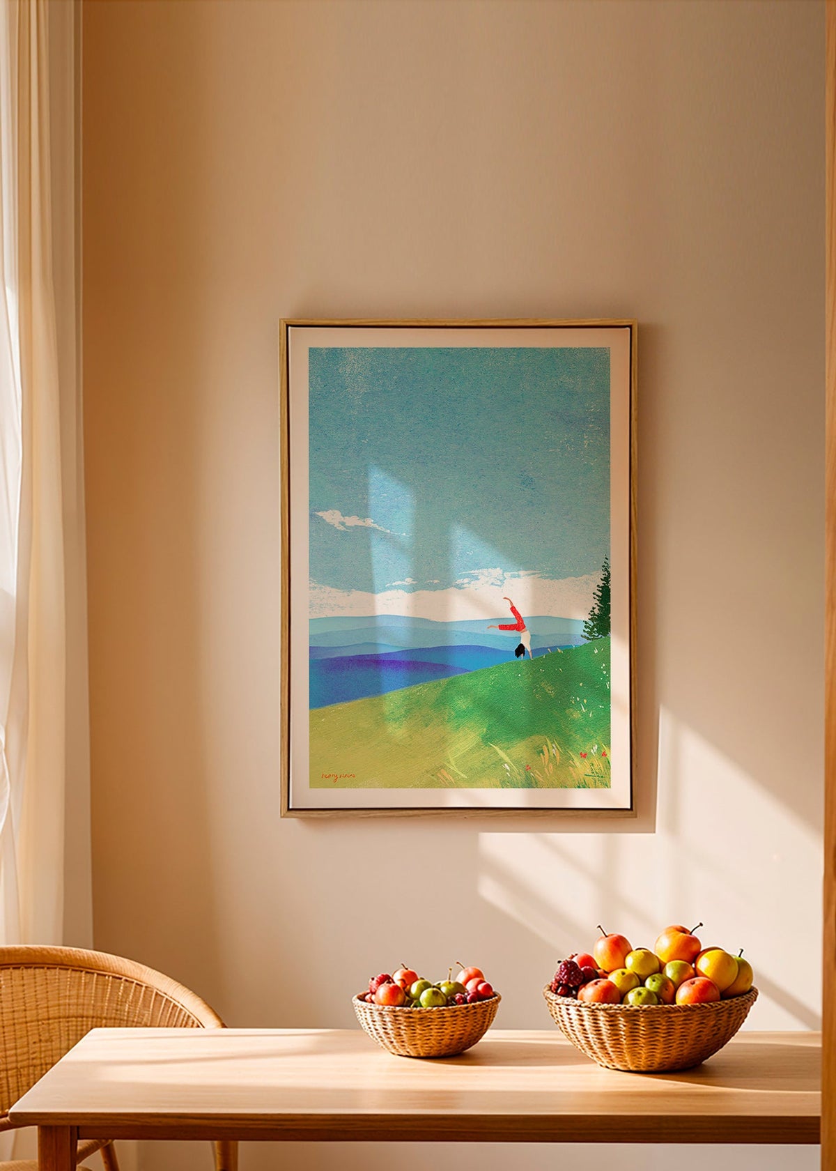Arte para paisagem com figura em equilíbrio na colina – Canvas1