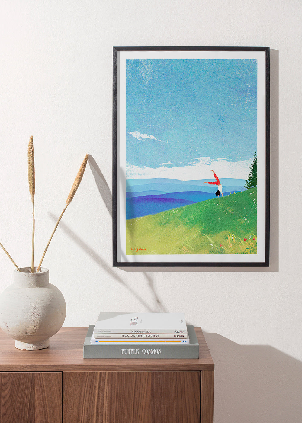 Arte para paisagem com figura em equilíbrio na colina – Product1