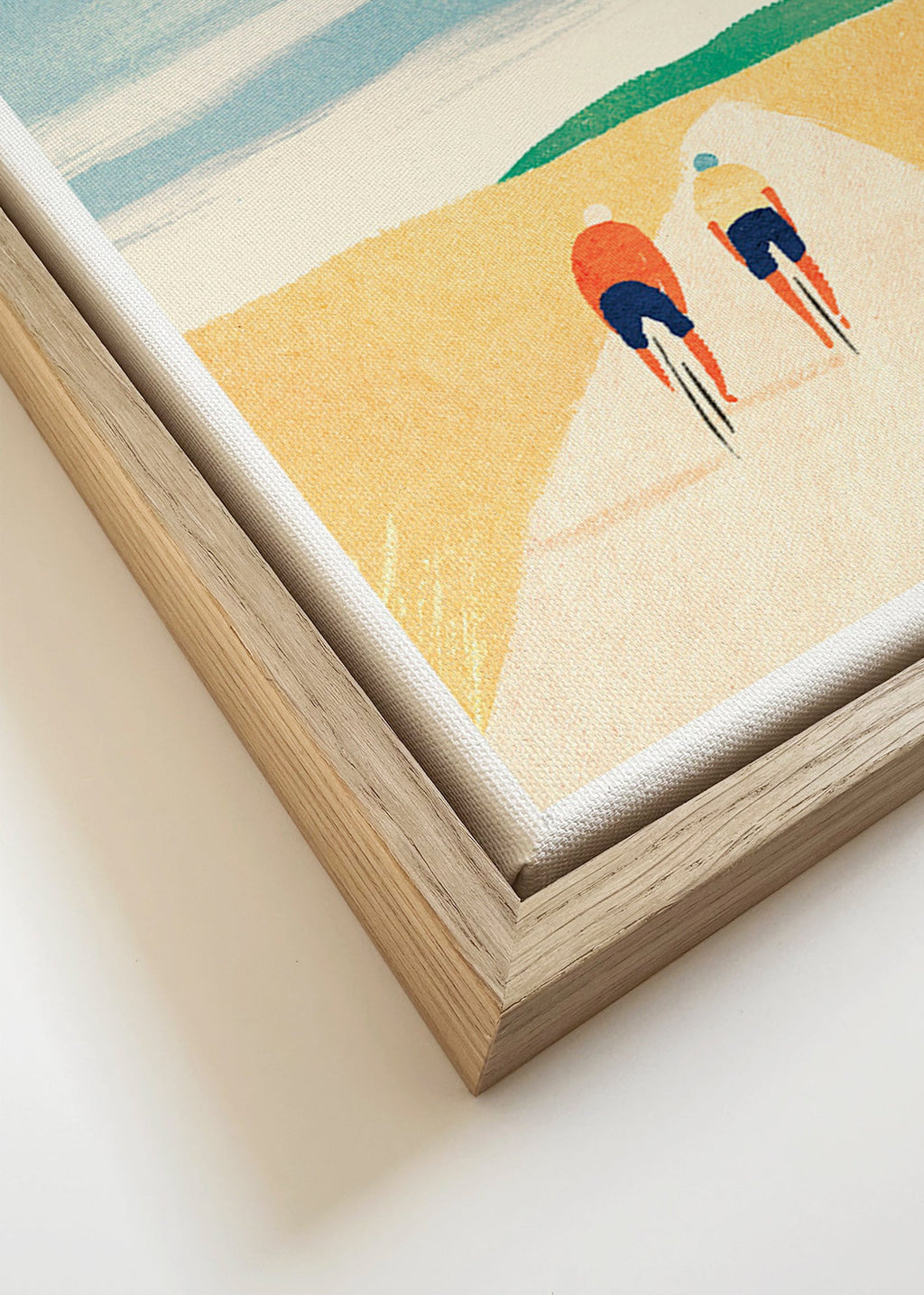 Arte desportiva com dois ciclistas na estrada – Canvas detail