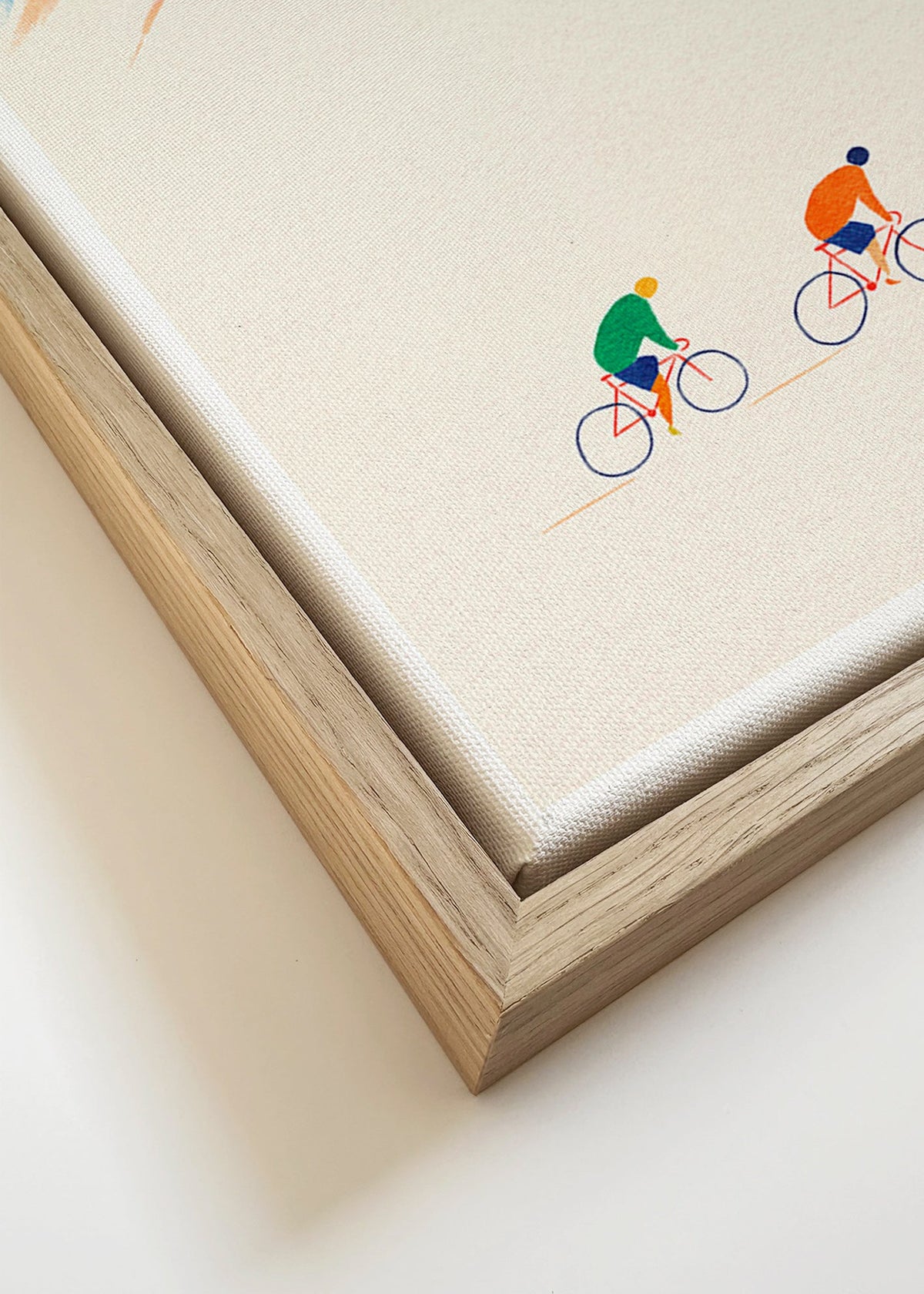 Arte desportiva com ciclistas na montanha – Canvas detail