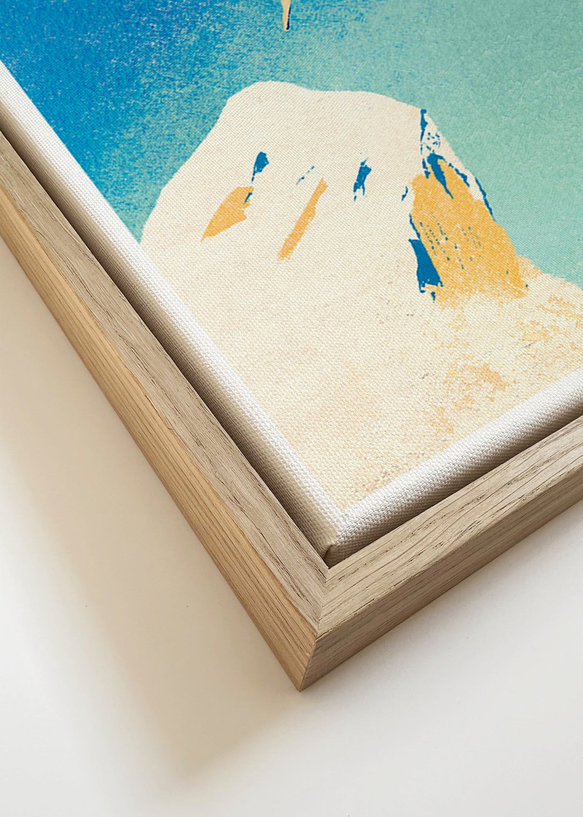Ilustração: mergulho de penhasco contra céu azul – Canvas detail
