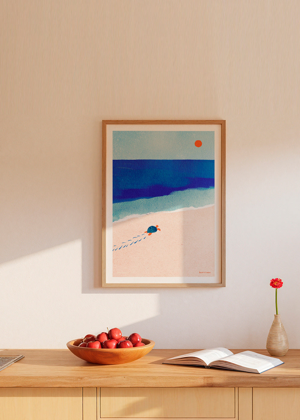 Ilustração tartaruga na praia – Product1