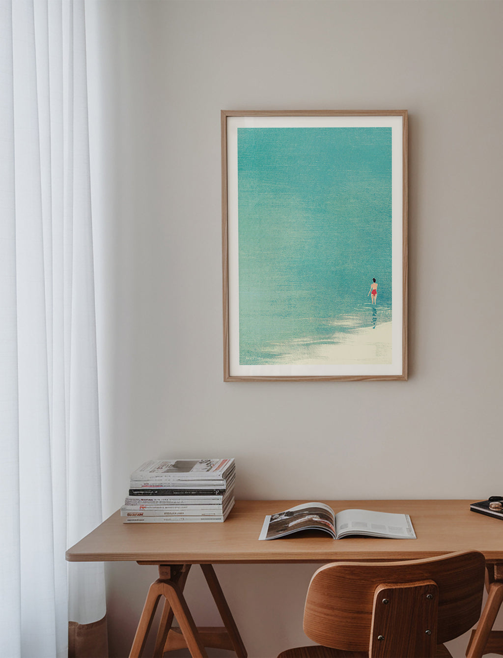 Arte paisagística: banhista no horizonte sereno – Product1