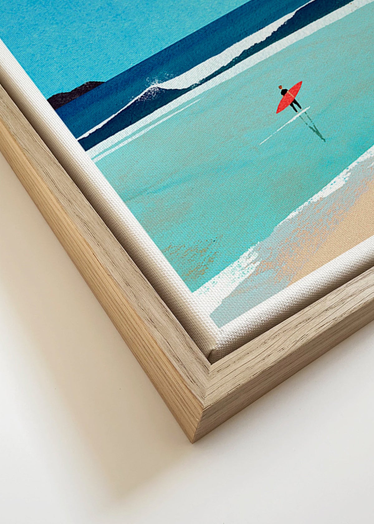 Arte desportivo: surfista na margem – Canvas detail