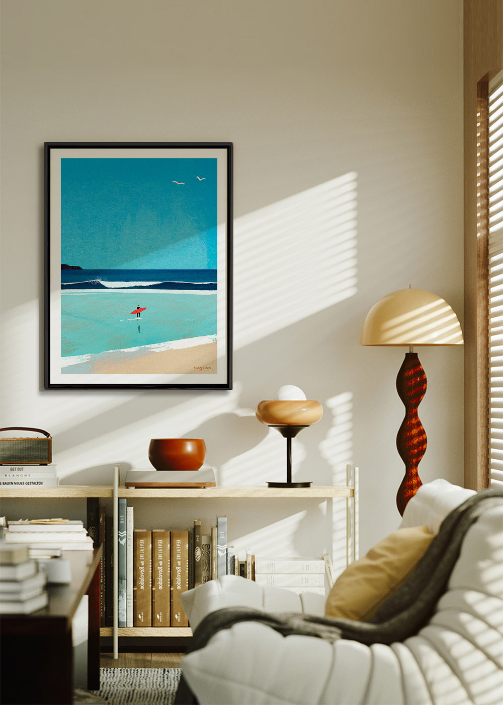 Arte desportivo: surfista na margem – Canvas1