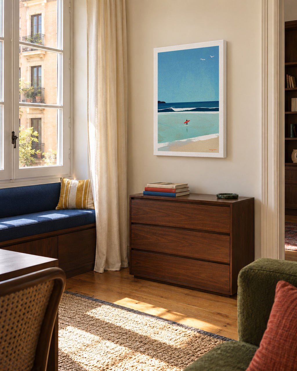 Morning surf - Unframed canvas in an interior