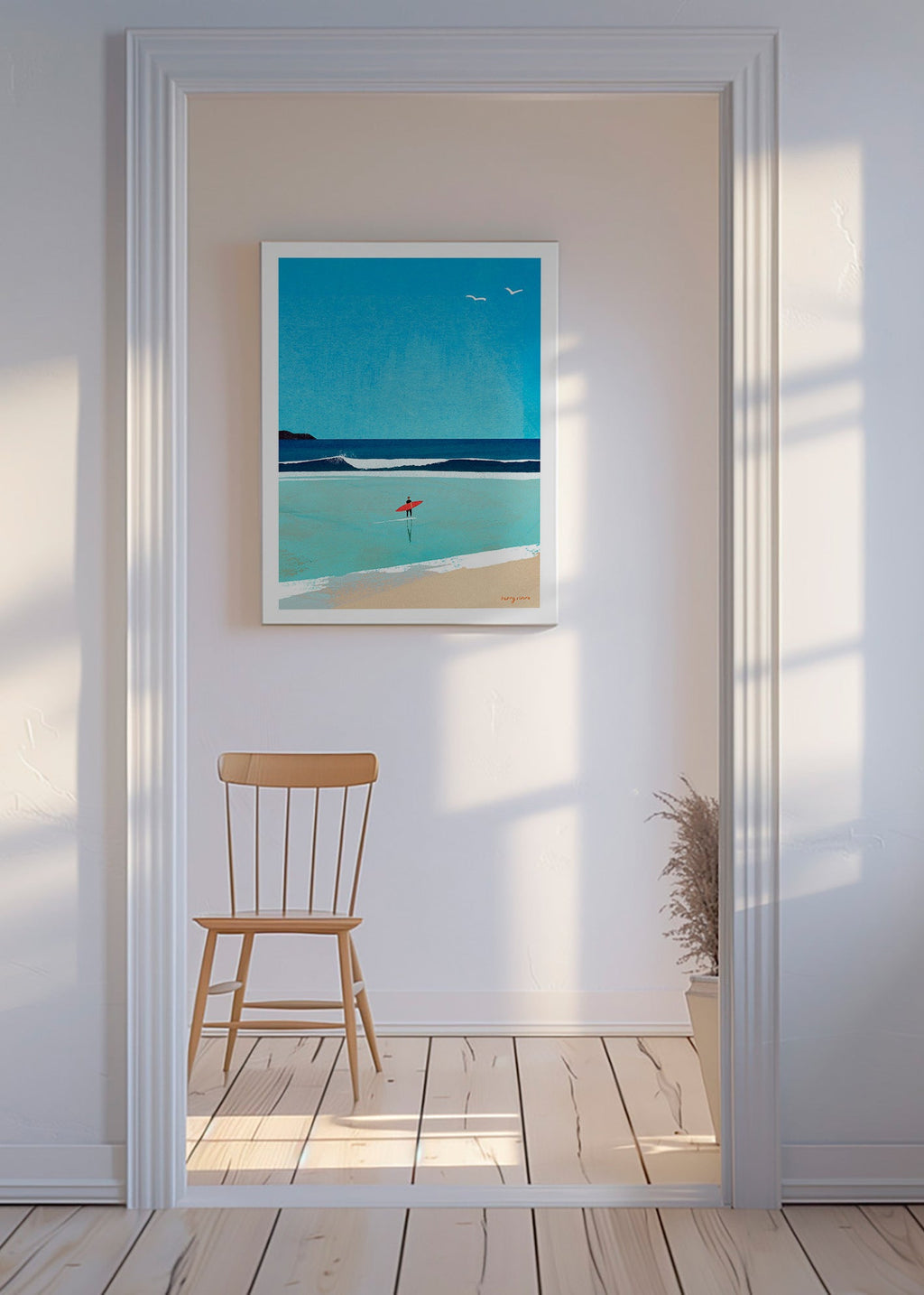Arte desportivo: surfista na margem – Canvas