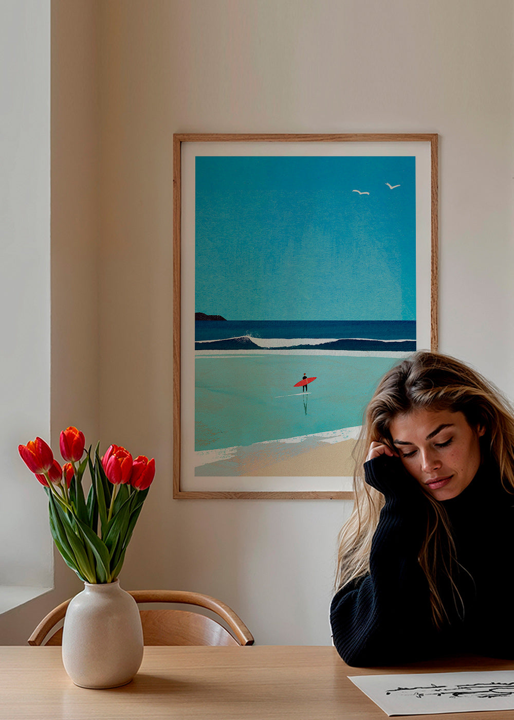 Arte desportivo: surfista na margem – Product2
