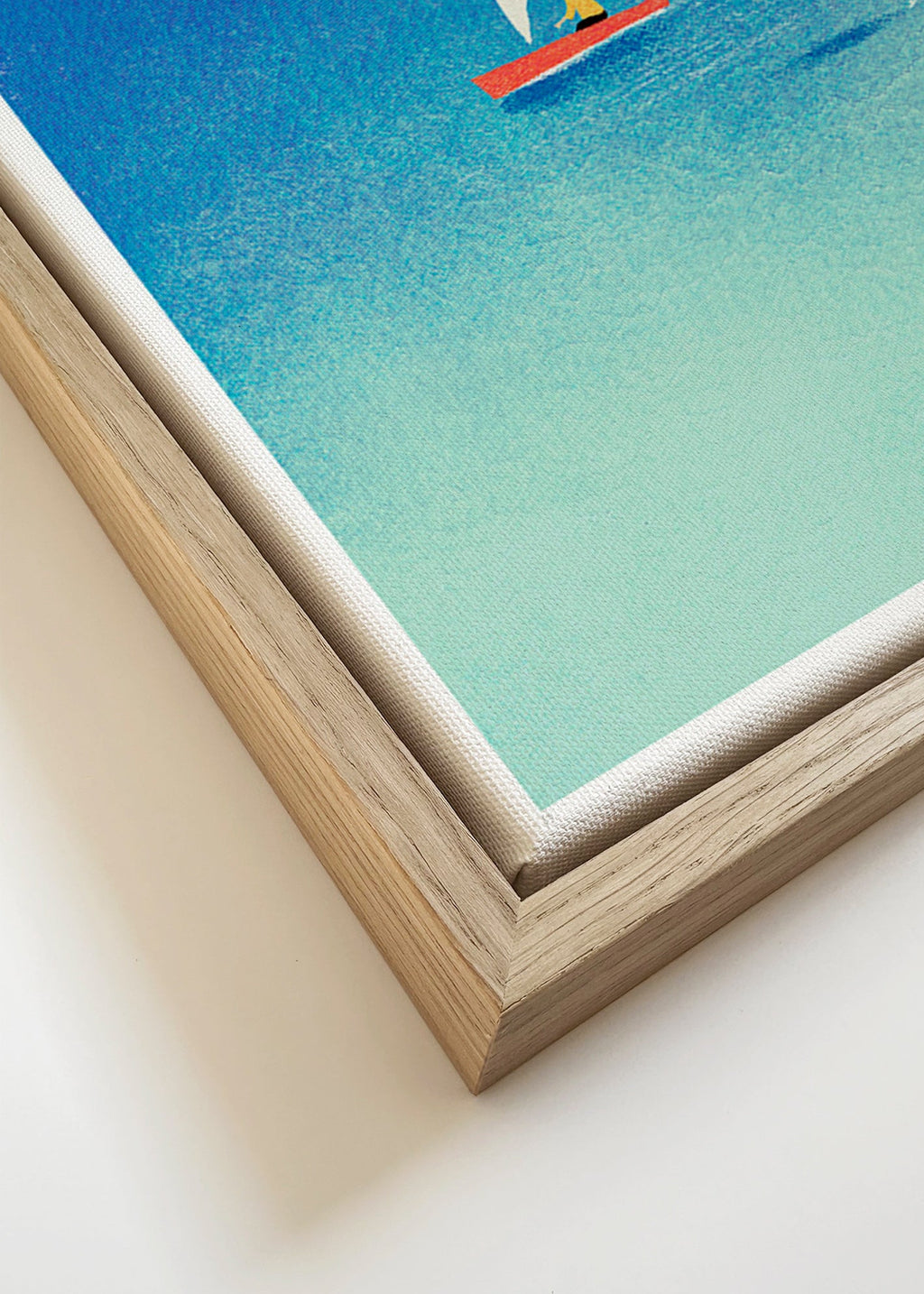 Quadro com delfim e veleiro no mar azul – Canvas detail