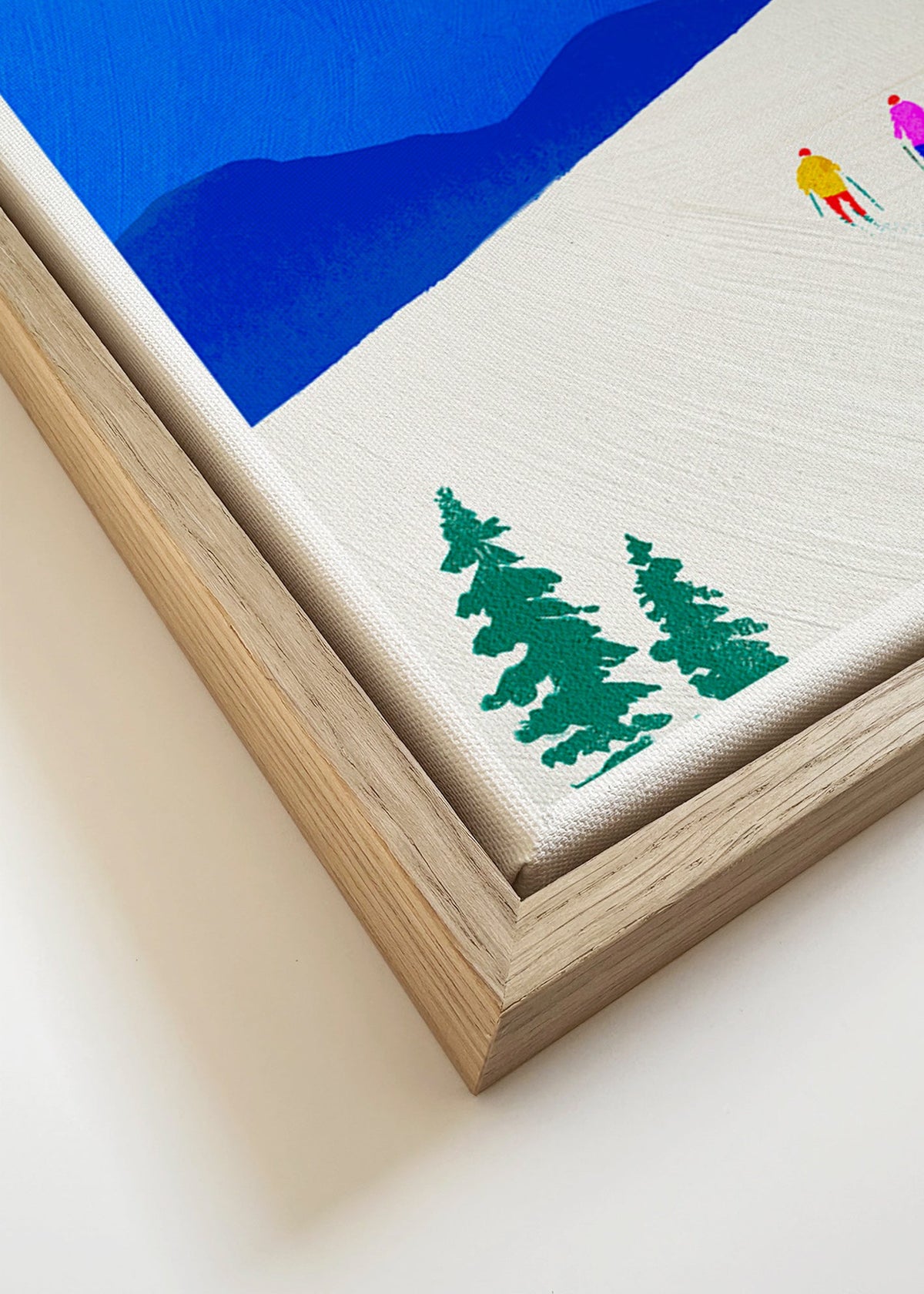 Arte desportiva: esquiadores na encosta – Canvas detail