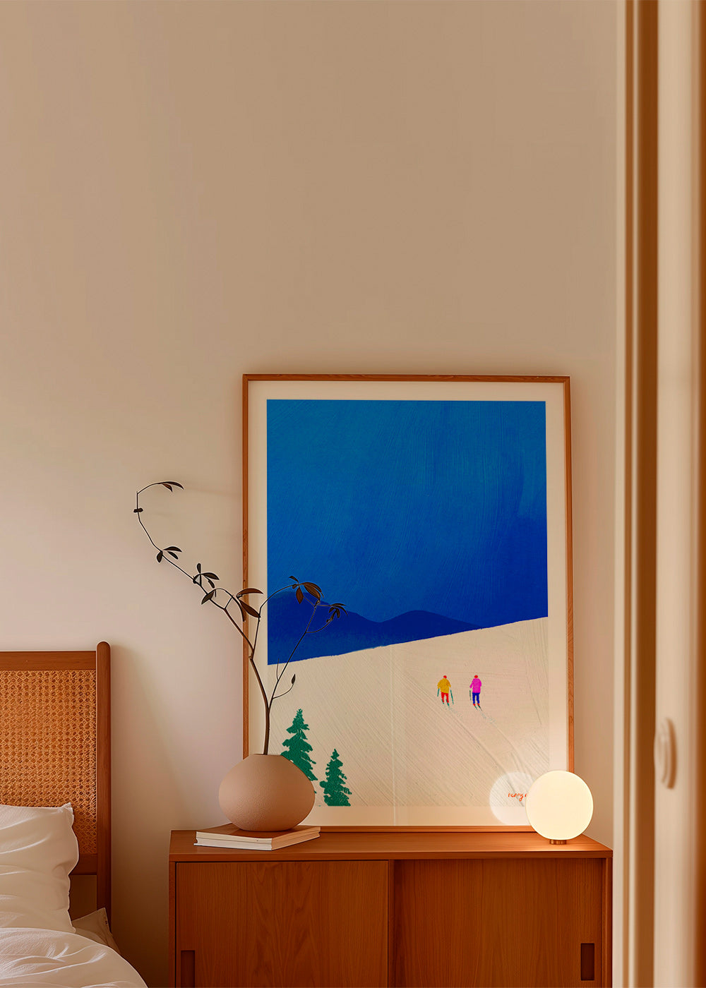 Arte desportiva: esquiadores na encosta – Product2