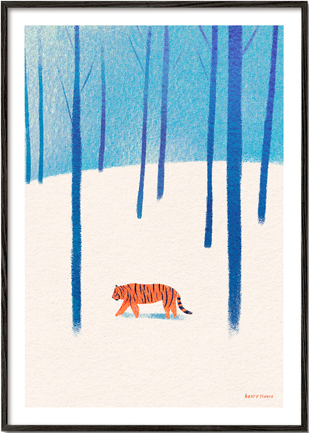 Quadro tigre na neve – Black Frame