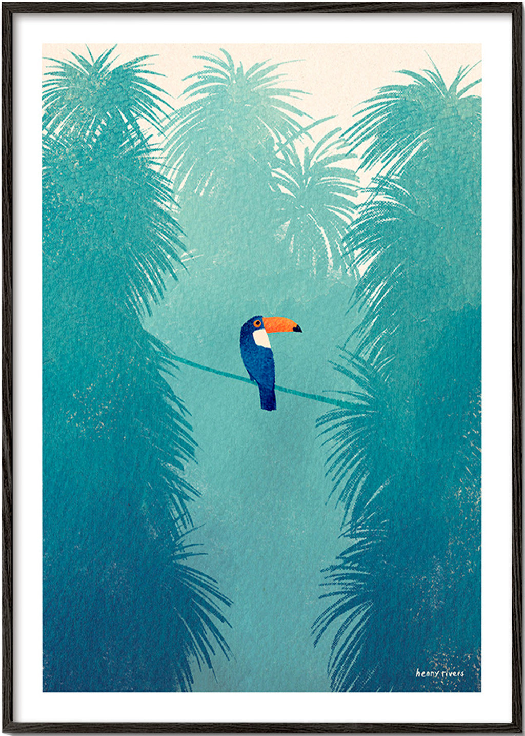 Tucano em ramo tropical – Black Frame