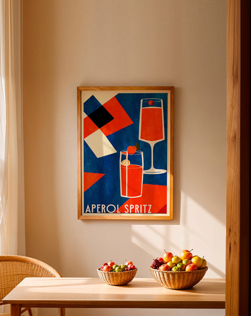 Arte para cozinha Aperol Spritz poster geométrico