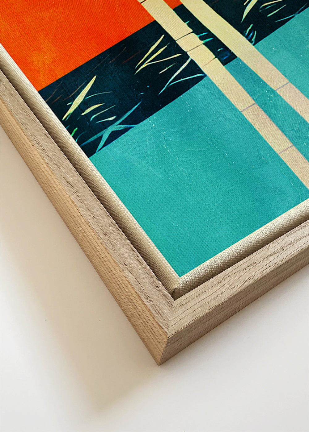 Quadro de paisagem tropical com palmeiras