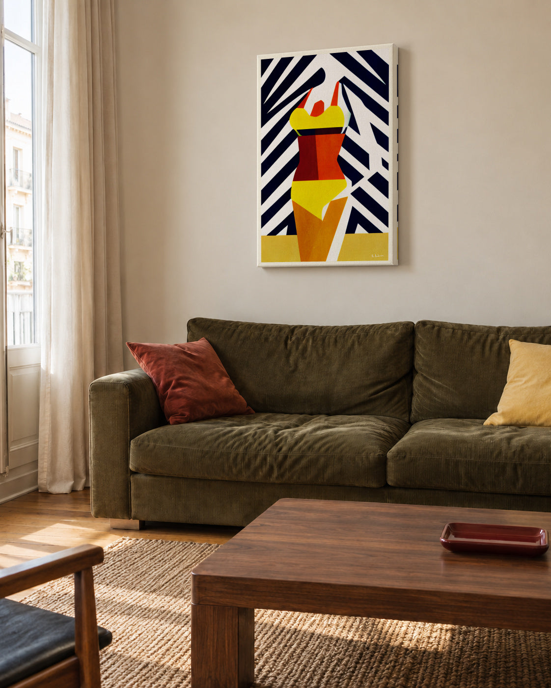 Bikini Sunshine Days - Unframed canvas in an interior