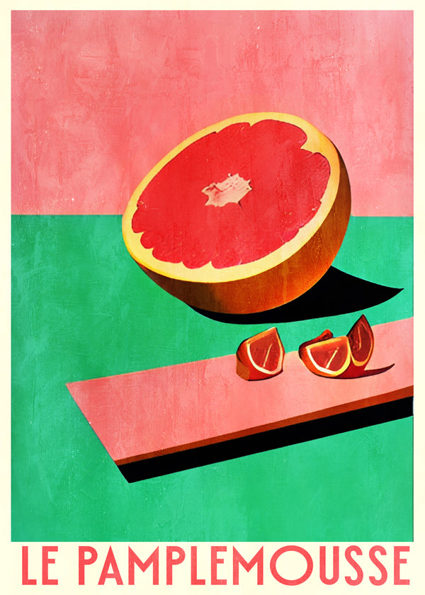 Arte para cozinha: pôster de grapefruit vintage