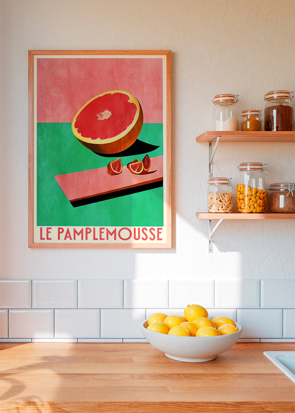 Arte para cozinha: pôster de grapefruit vintage