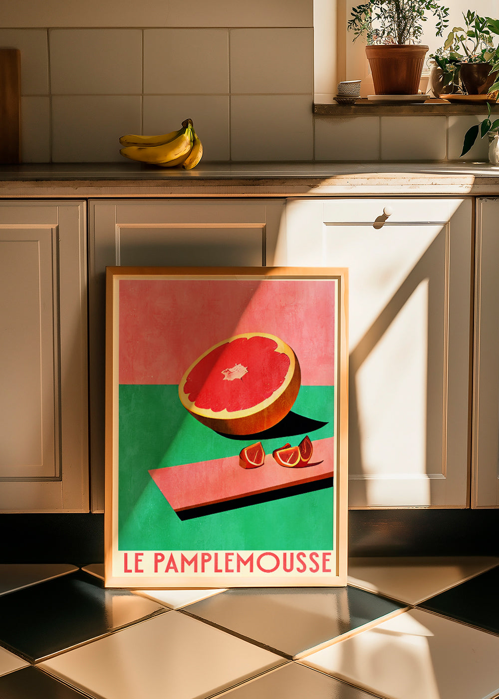 Arte para cozinha: pôster de grapefruit vintage