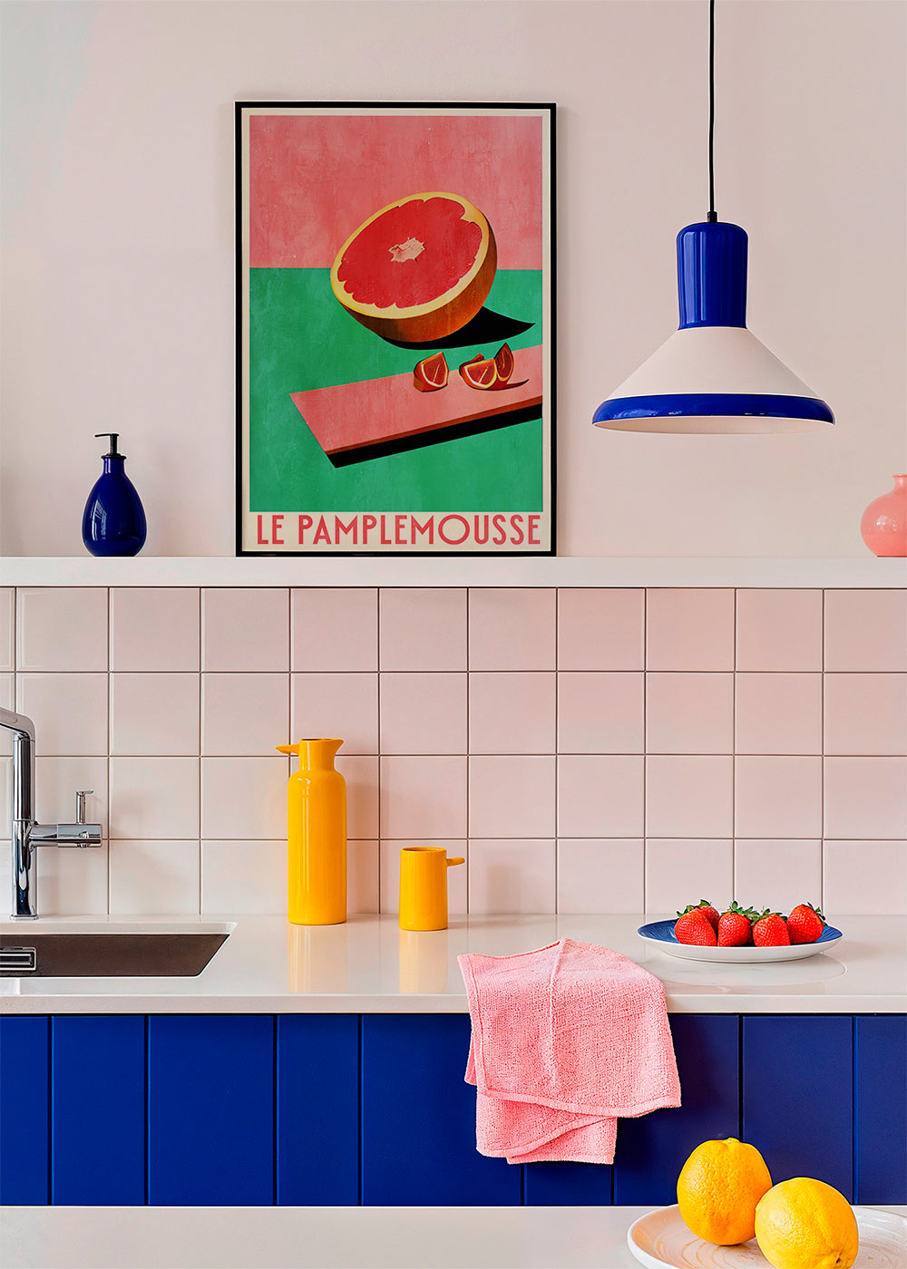 Arte para cozinha: pôster de grapefruit vintage