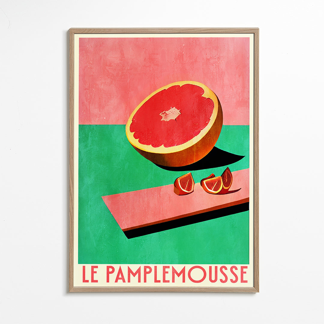 Arte para cozinha: pôster de grapefruit vintage