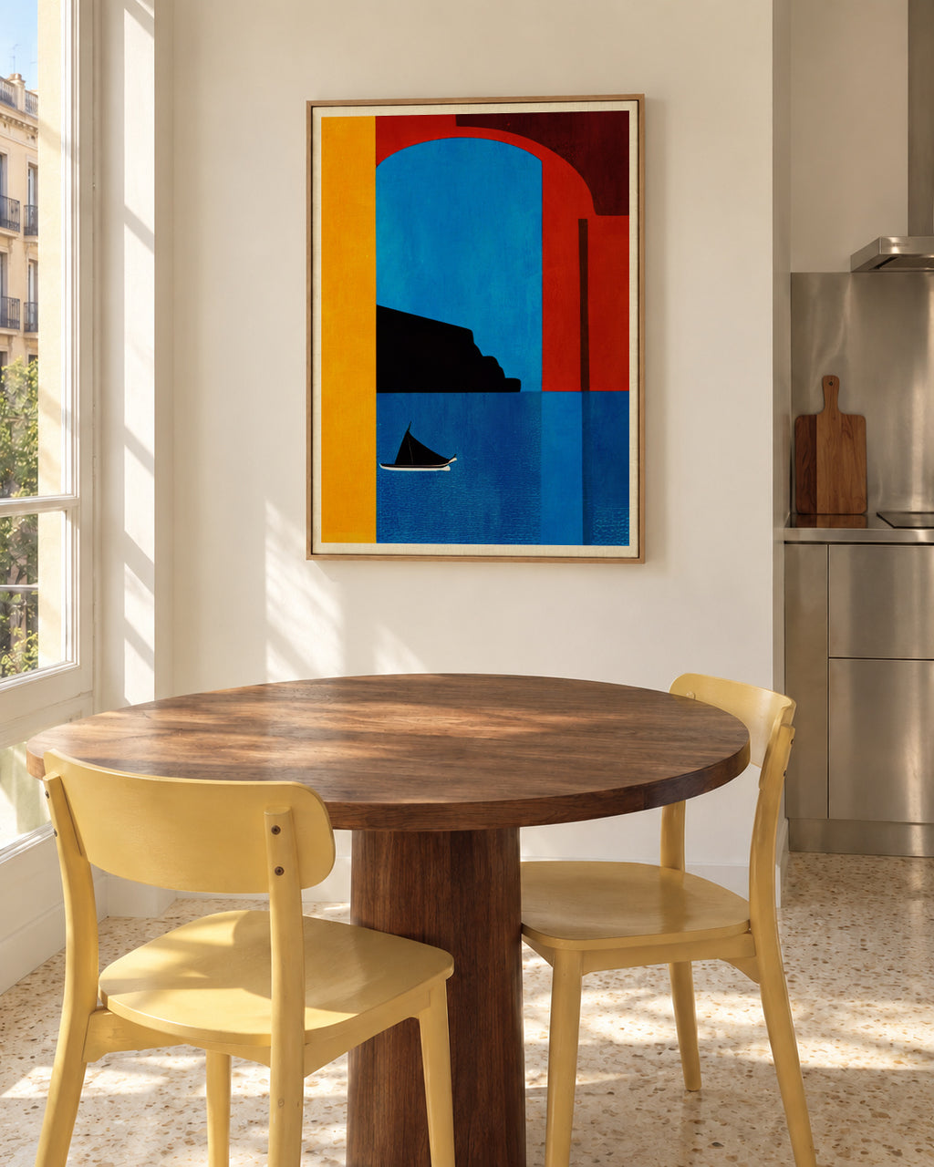 Sunset Cruise In Italy - Framed canvas in an interior