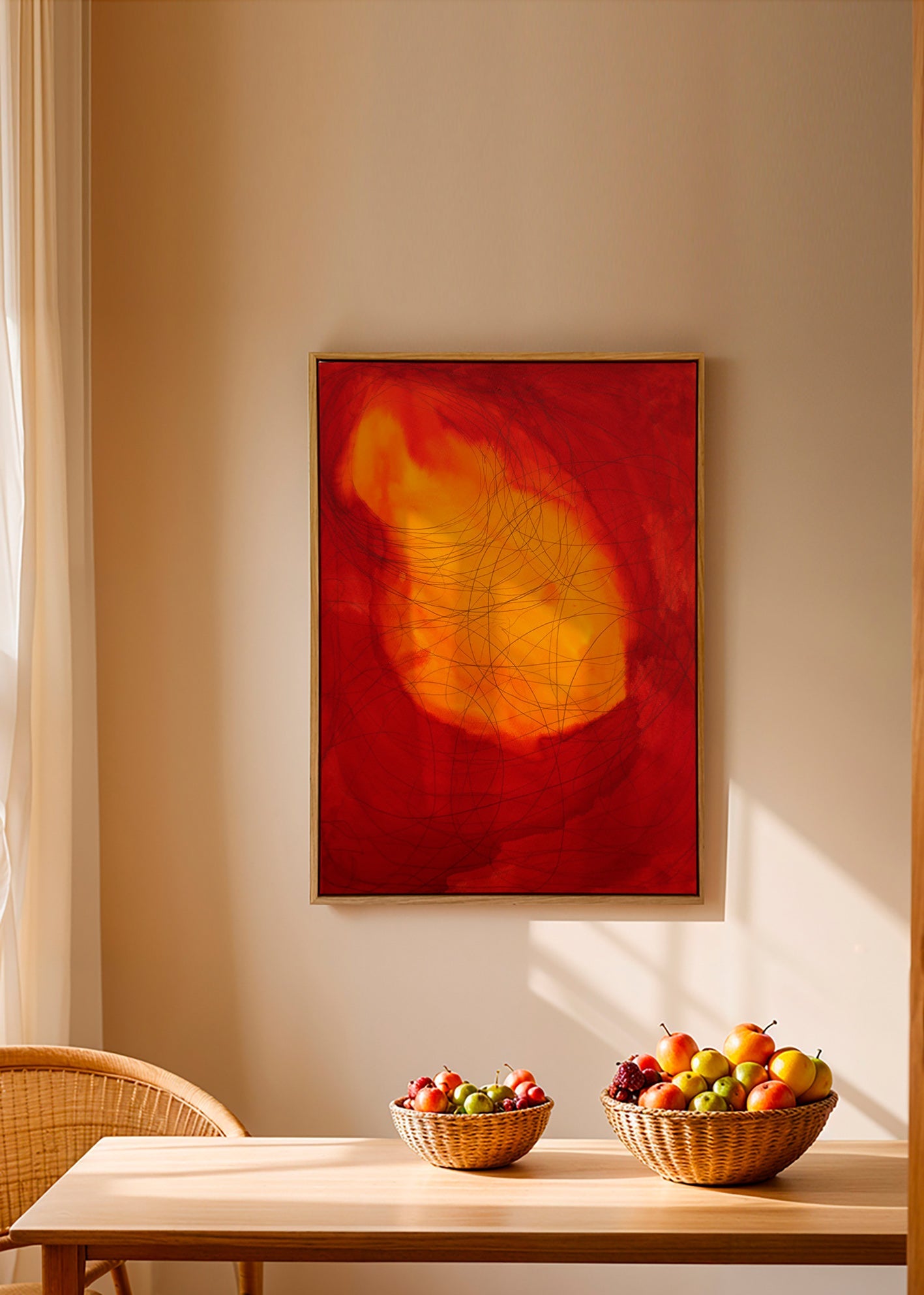 Quadro abstrato vermelho e amarelo – Canvas2