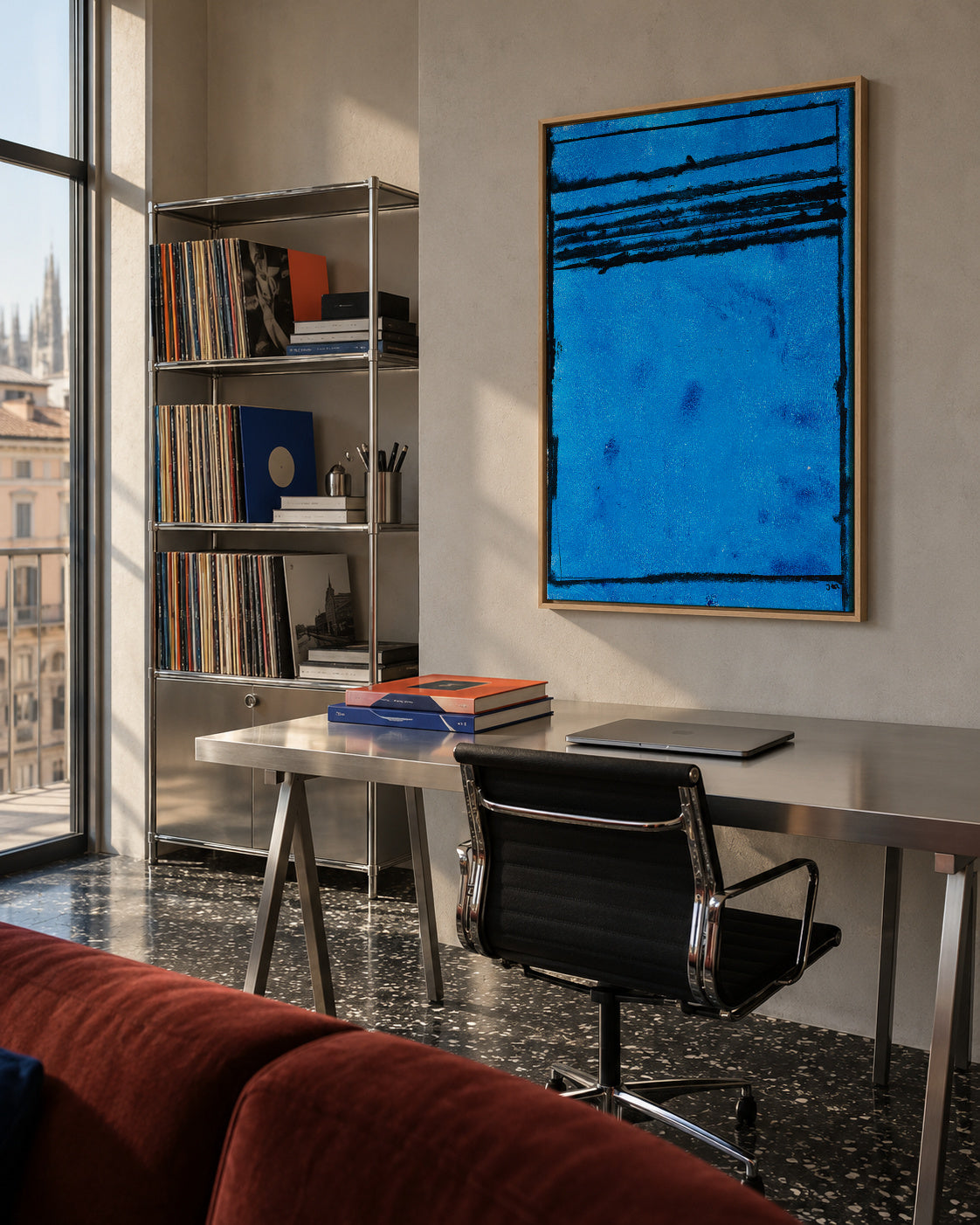 Tocado y hundido - Joel García - Framed canvas in an interior