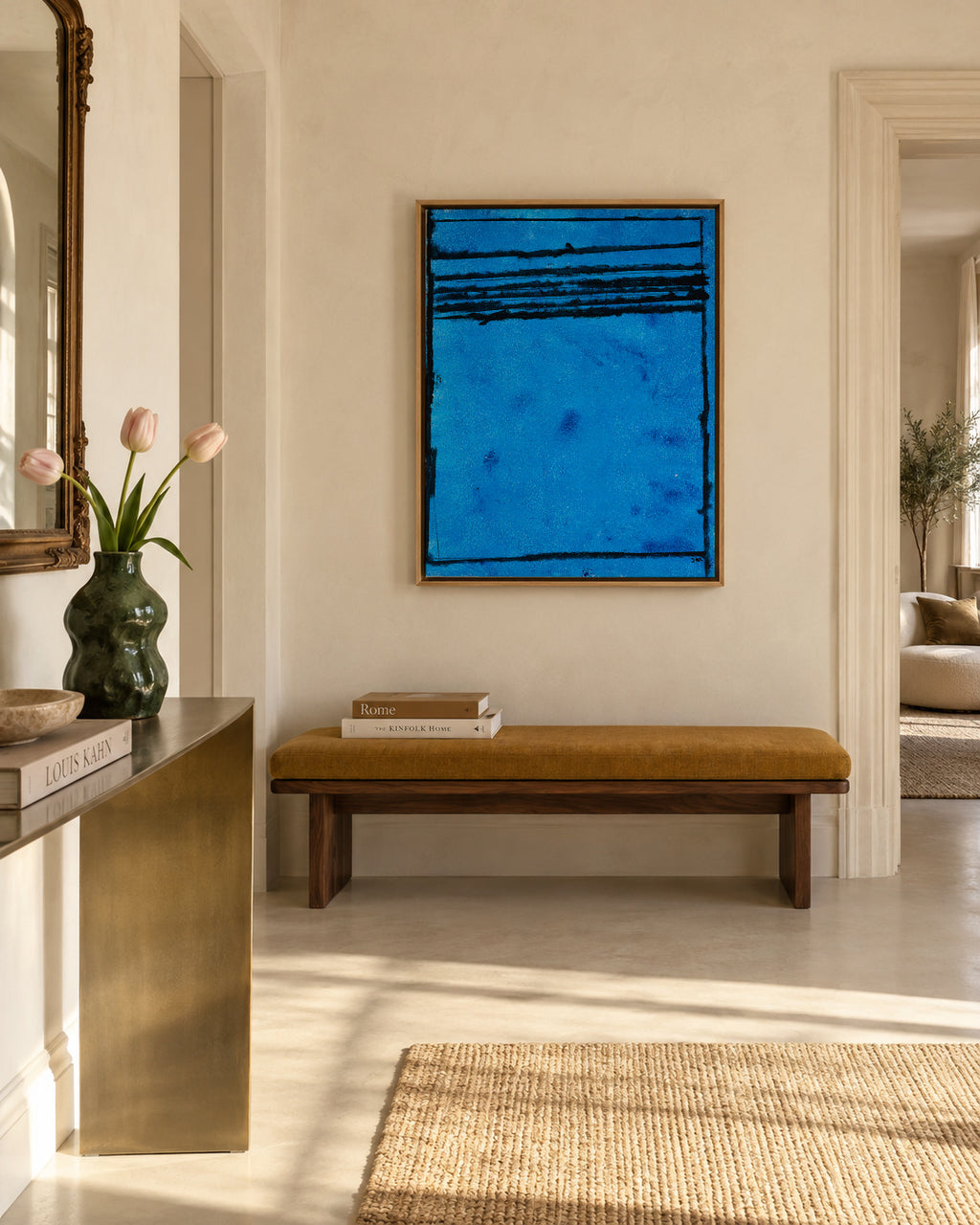 Tocado y hundido - Joel García - Framed canvas in an interior